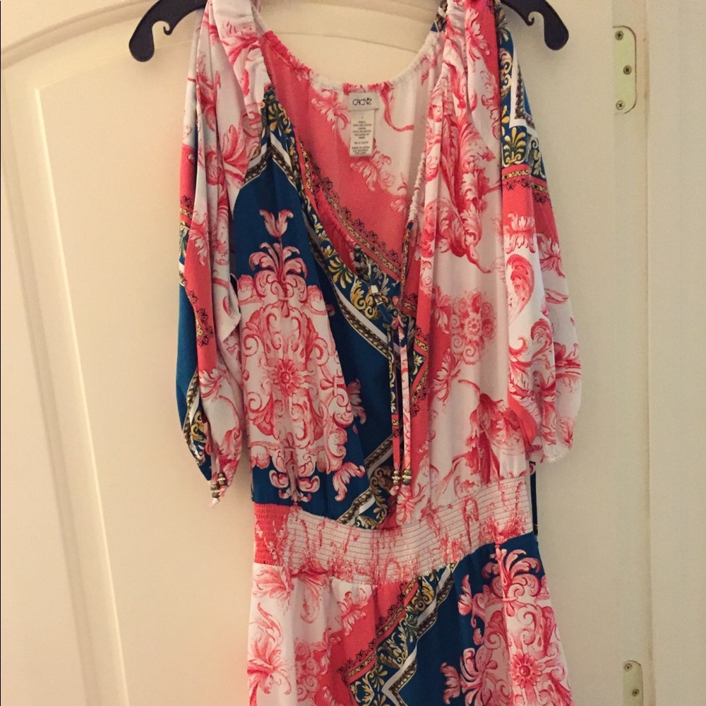 Cache Floral Print Boho Drop Waist Dress